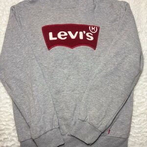 Levi's Gray Crewneck Sweater with Red Logo Boys